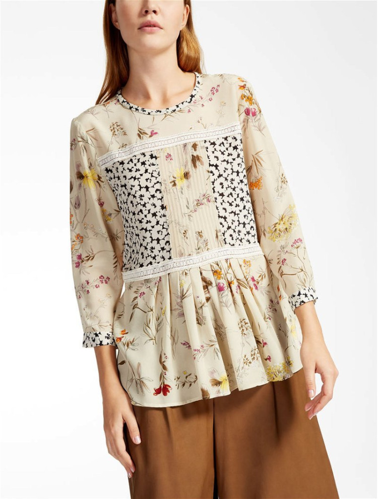 Блуза з рукавом 3/4 Relaxed Fit для жінок (439831), колір Бежевий - №2