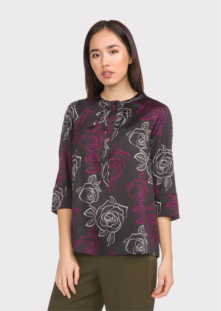 Блуза с 3/4 рукавом Relaxed fit для женщин (443139), цвет Черный - №2
