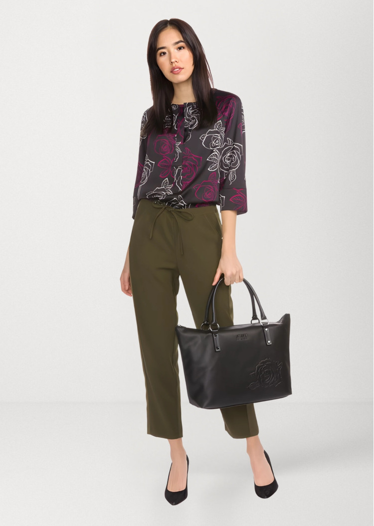 Блуза с 3/4 рукавом Relaxed fit для женщин (443139), цвет Черный - №3