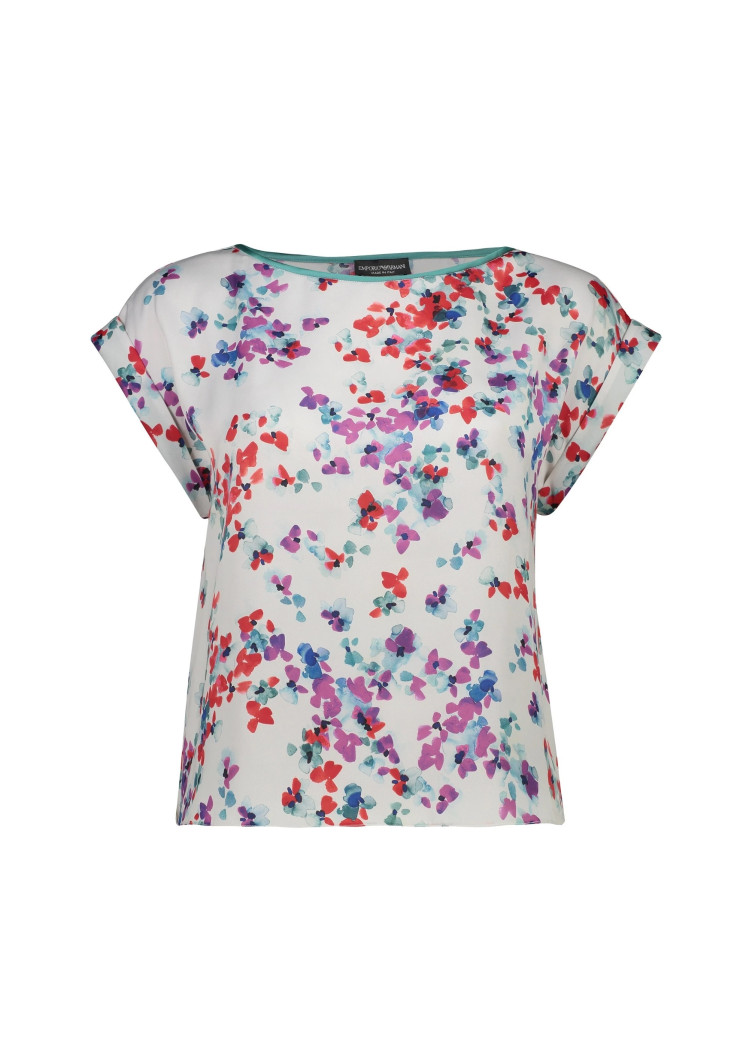 Блуза з коротким рукавом Relaxed fit для жінок (446644), колір Білий - №1