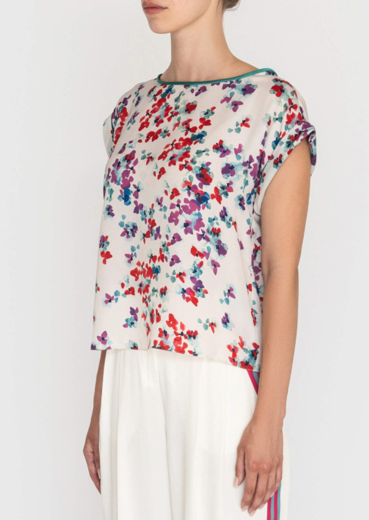 Блуза з коротким рукавом Relaxed fit для жінок (446644), колір Білий - №2