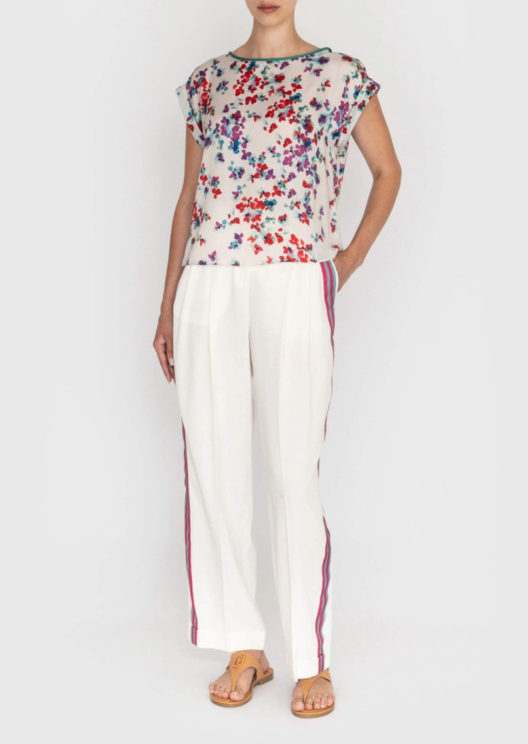 Блуза з коротким рукавом Relaxed fit для жінок (446644), колір Білий - №3