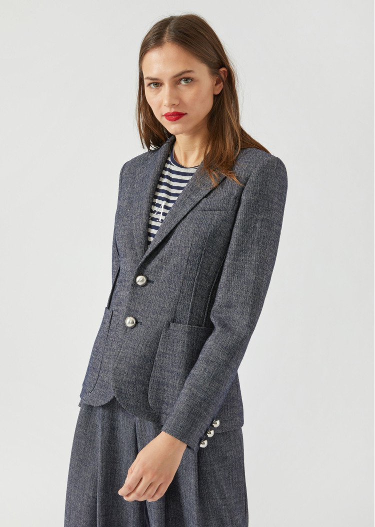 Жакет бізнес Extra-slim fit для жінок (450778), колір Синій - №5