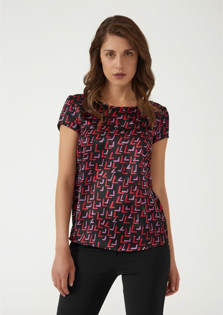 Блуза з коротким рукавом Regular fit для жінок (450811), колір Чорний - №2