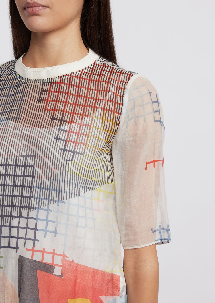Блуза з коротким рукавом Relaxed fit для жінок (454481), колір Білий - №2