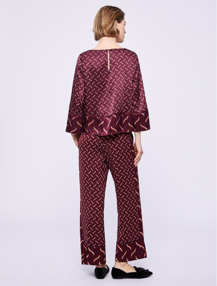 Блуза с 3/4 рукавом Relaxed fit для женщин (457800), цвет Бордовый - №4