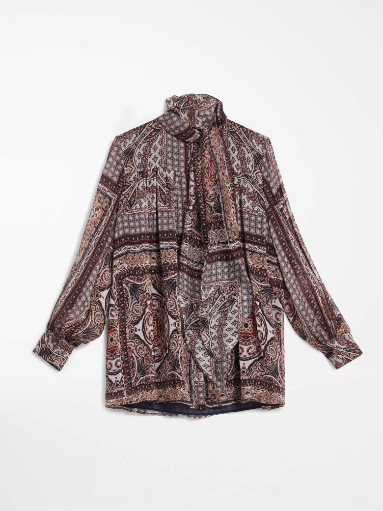 Блуза с длинным рукавом Relaxed Fit: свободный крой для максимального комфорта.