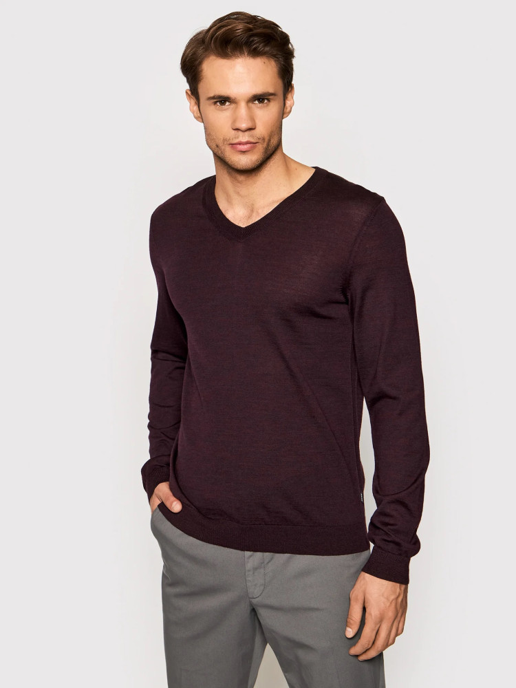 Пуловер Slim fit для чоловіків (458728), колір Коричневий - №2