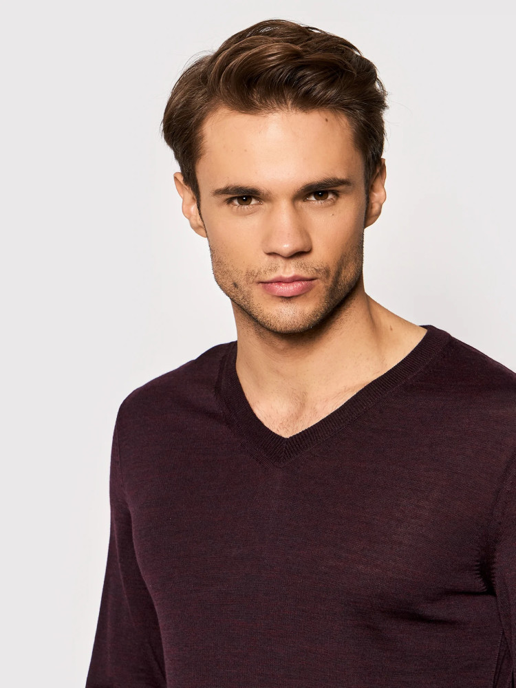 Пуловер Slim fit для чоловіків (458728), колір Коричневий - №4