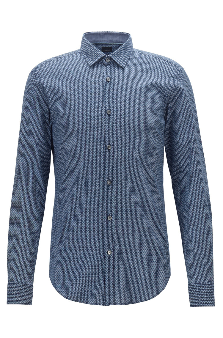 сорочка ділова Slim fit для чоловіків (458746), колір Синій - №1