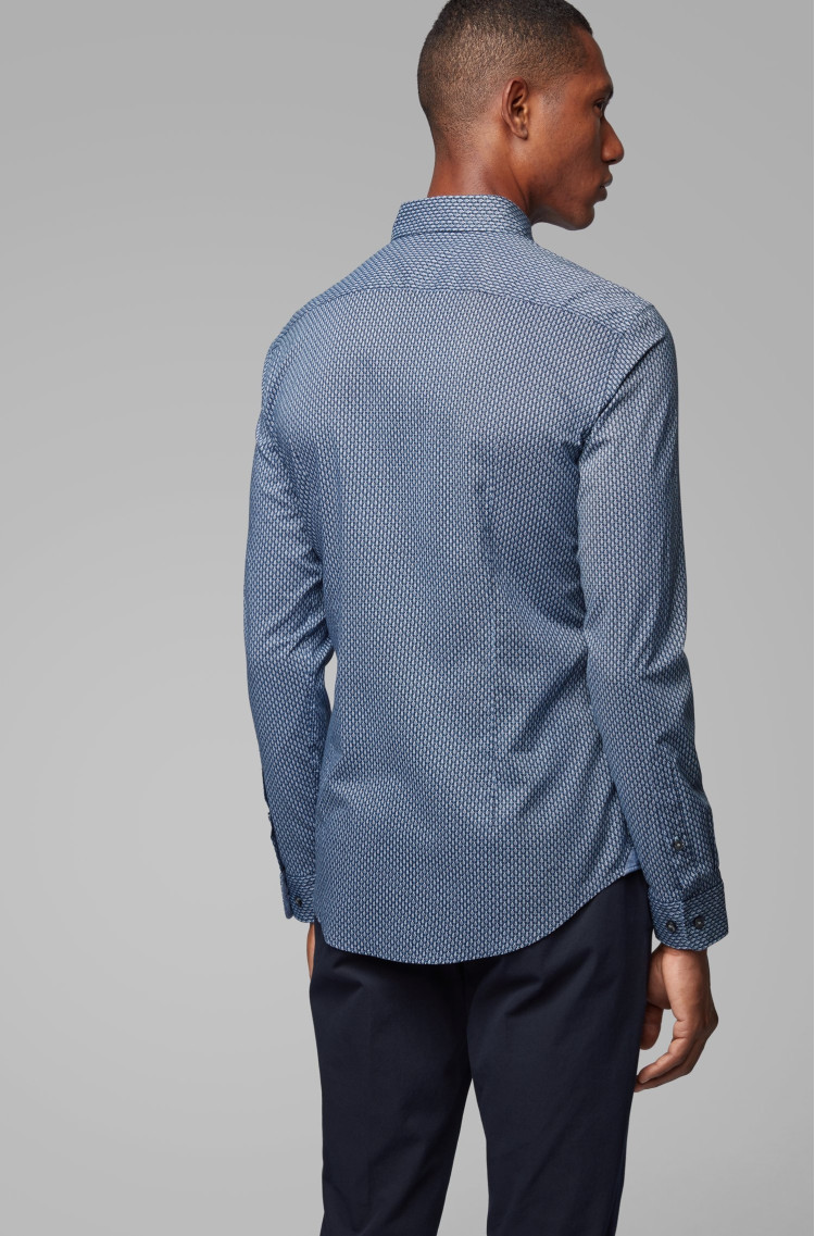 сорочка ділова Slim fit для чоловіків (458746), колір Синій - №4