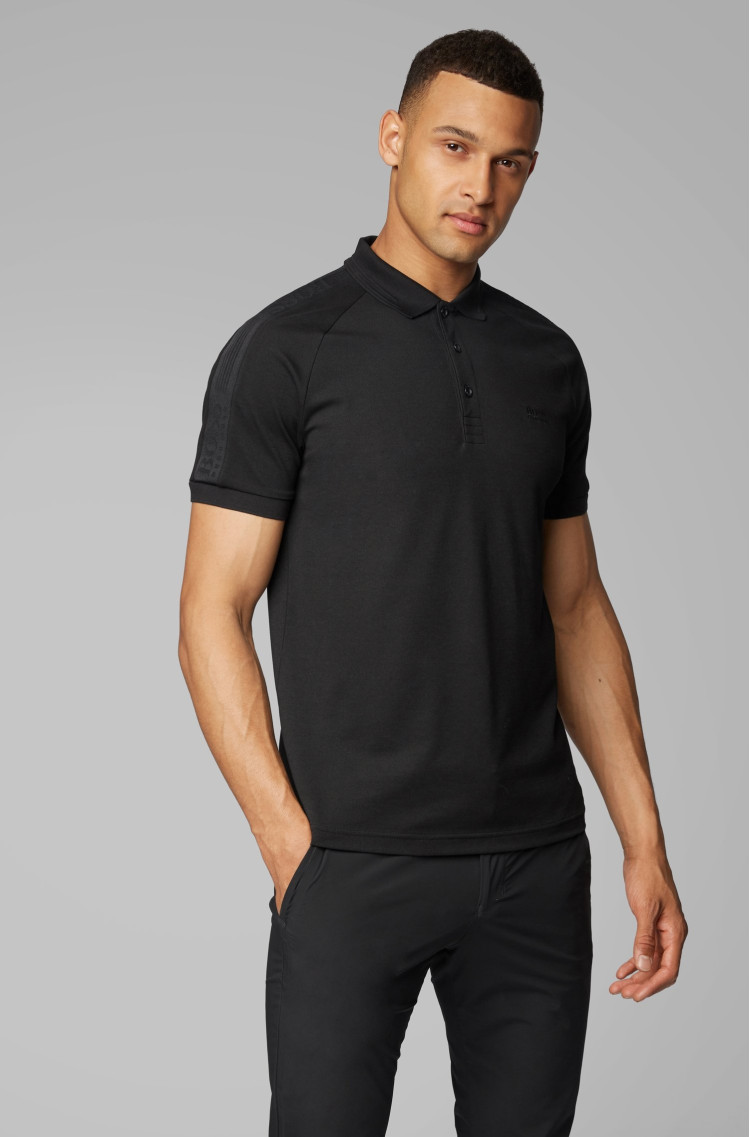 Поло спортивное Slim fit для мужчин (458827), цвет Черный - №4