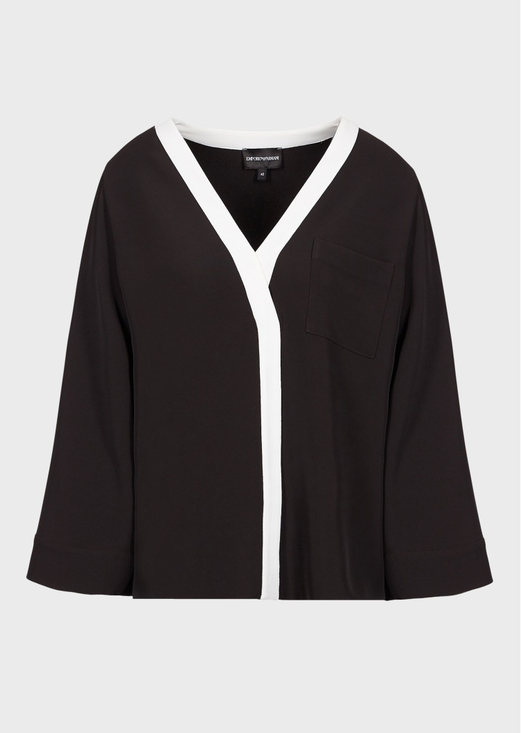 Блуза с 3/4 рукавом Relaxed fit для женщин (458972), цвет Черный - №1
