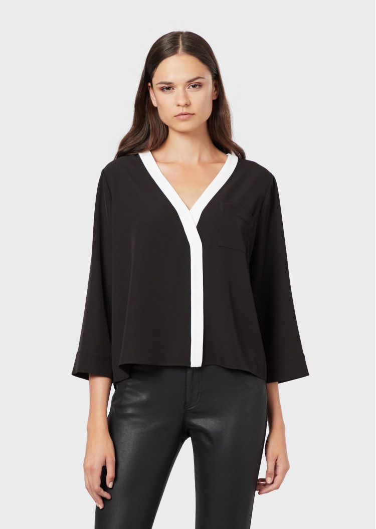 Блуза с 3/4 рукавом Relaxed fit для женщин (458972), цвет Черный - №4