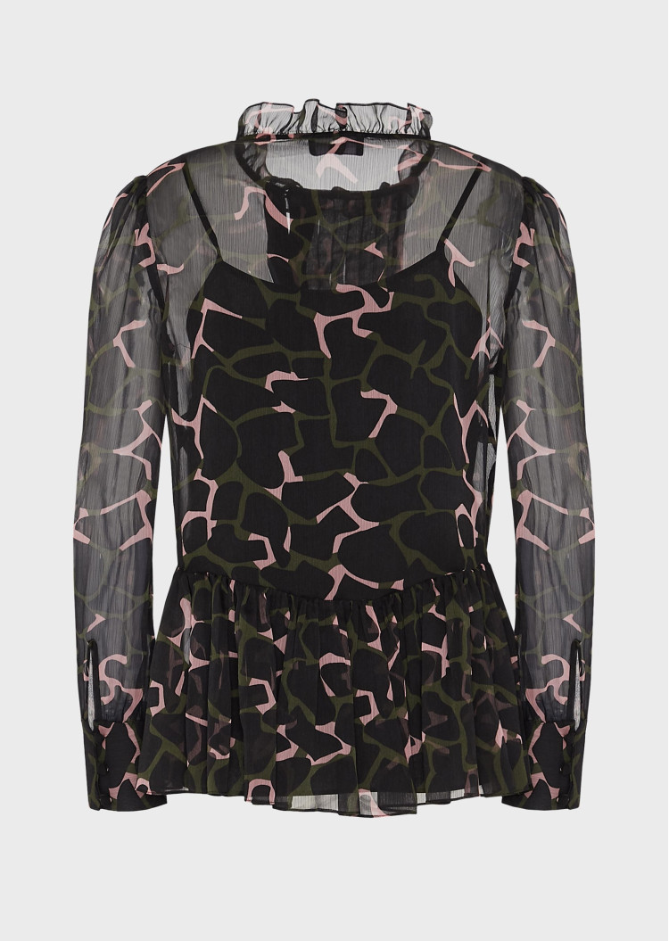 Блуза с длинным рукавом Relaxed fit для женщин (458973), цвет Черный - №1