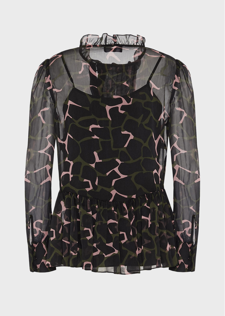 Блуза с длинным рукавом Relaxed Fit: свободный крой для максимального комфорта.
