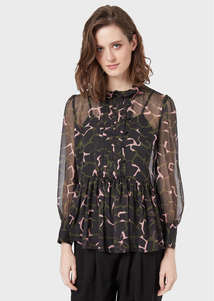 Блуза с длинным рукавом Relaxed fit для женщин (458973), цвет Черный - №4