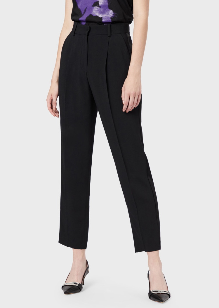 Брюки повседневные Relaxed fit Высокая для женщин (458979), цвет Черный - №3