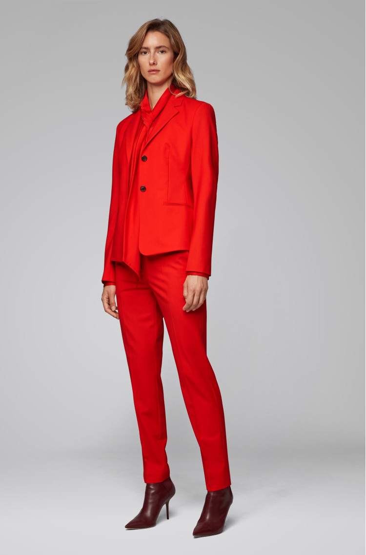 Брюки костюмные Slim fit для женщин (459090), цвет Красный - №2