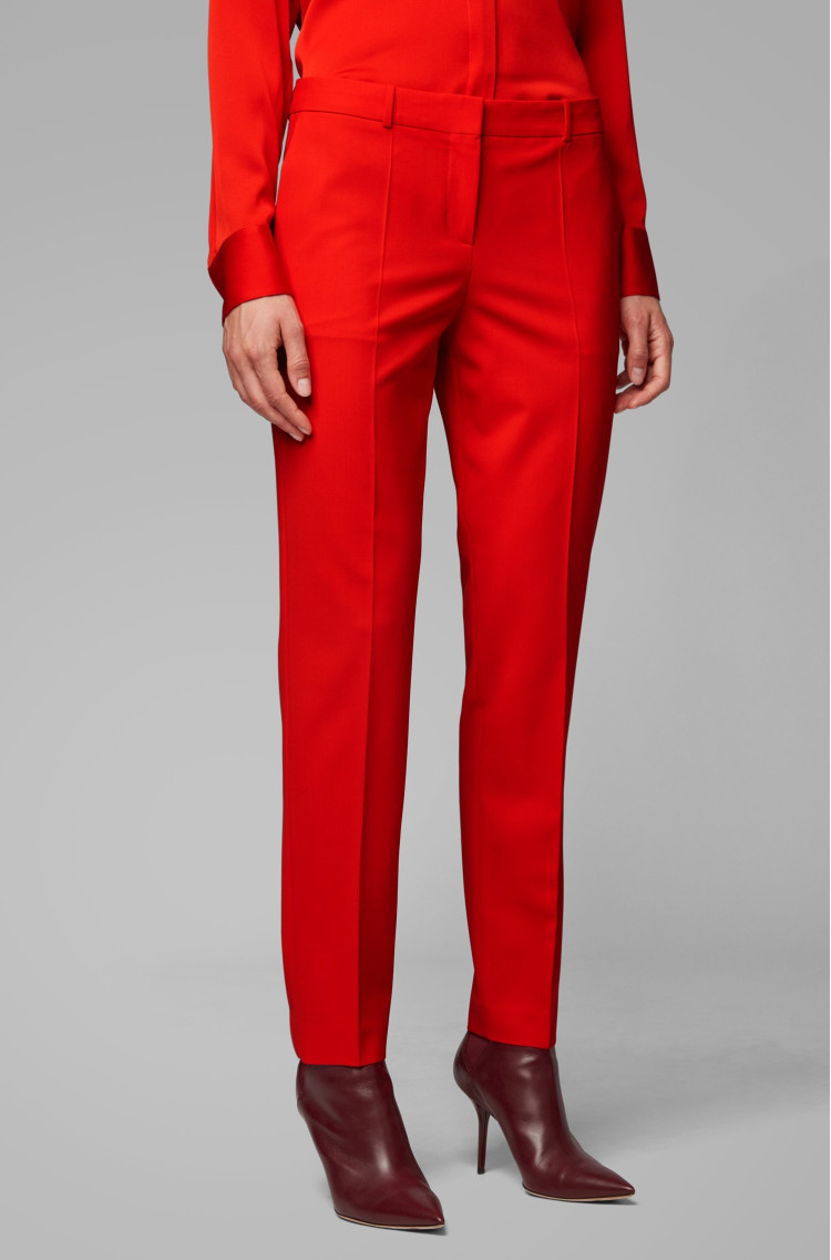 Брюки костюмные Slim fit для женщин (459090), цвет Красный - №3