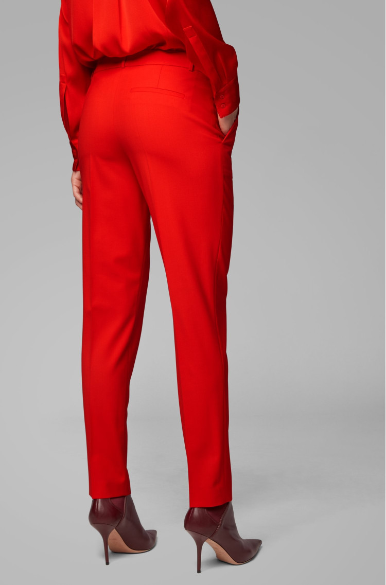 Брюки костюмные Slim fit для женщин (459090), цвет Красный - №4