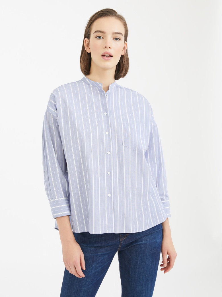 Рубашка с 3/4 рукавом Relaxed Fit: свободный крой для максимального комфорта.