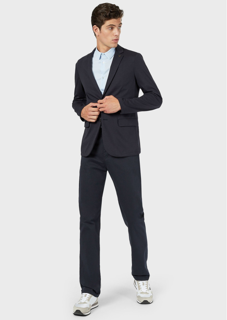 Сорочка деловая с коротким рукавом Slim Fit для мужчин (462087), цвет Синий - №3