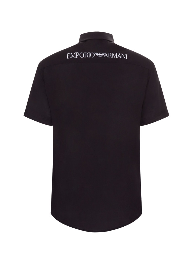 Сорочка повсякденна з коротким рукавом Slim fit для чоловіків (462103), колір Чорний - №4
