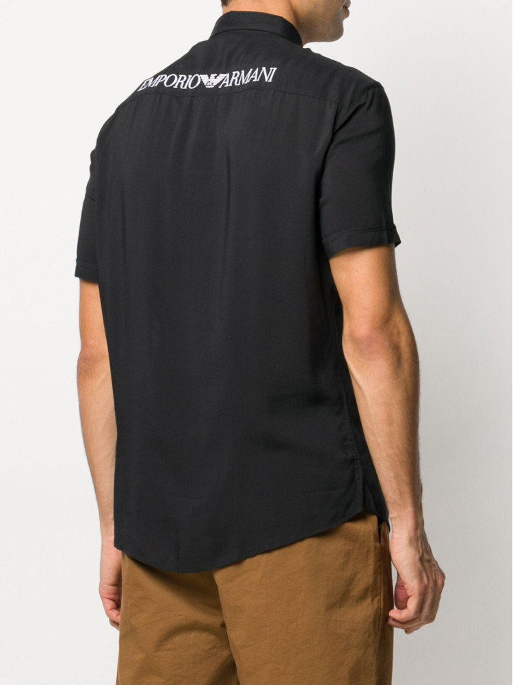 Сорочка повсякденна з коротким рукавом Slim fit для чоловіків (462103), колір Чорний - №5