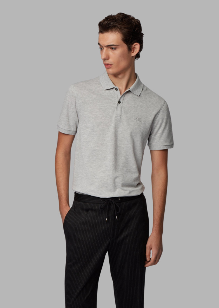 Поло Slim fit для чоловіків (462453), колір Сірий - №2