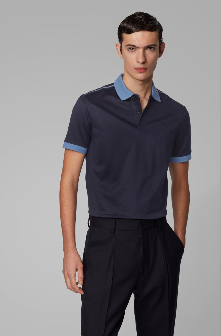 Поло Slim fit для мужчин (462460), цвет Синий - №2