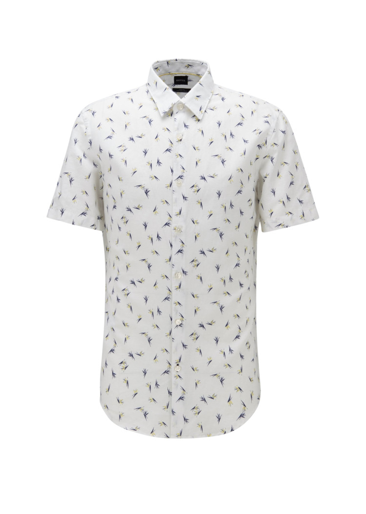 Сорочка повседневная с коротким рукавом Extra-slim fit для мужчин (462486), цвет Белый - №1