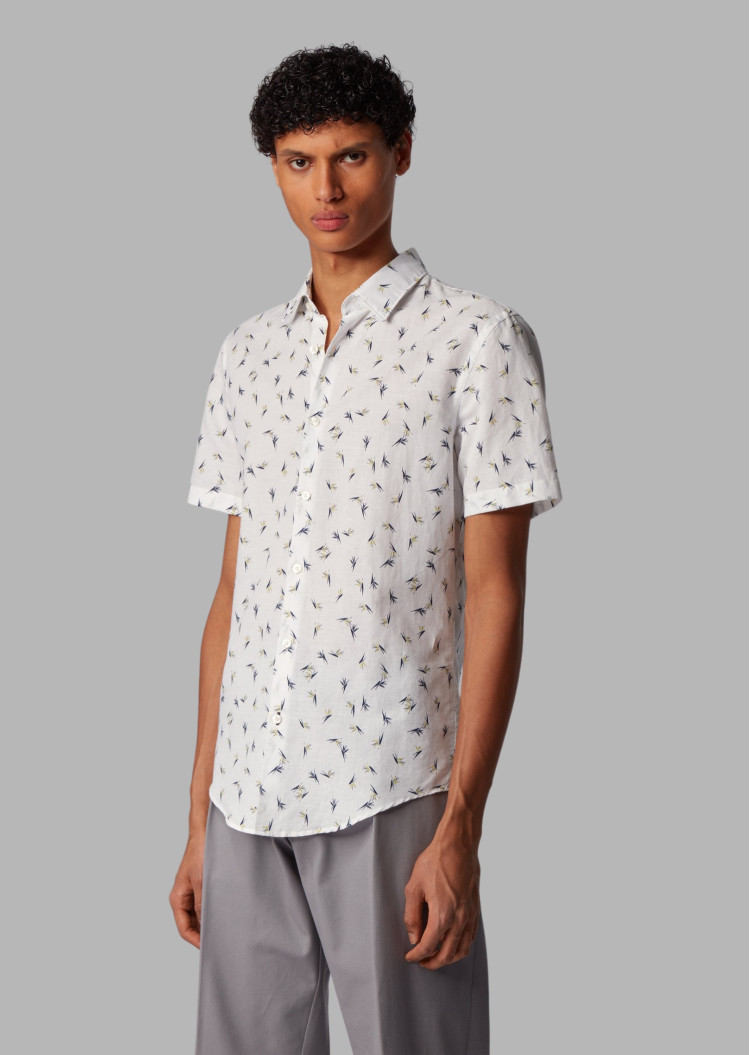 Сорочка повседневная с коротким рукавом Extra-slim fit для мужчин (462486), цвет Белый - №2