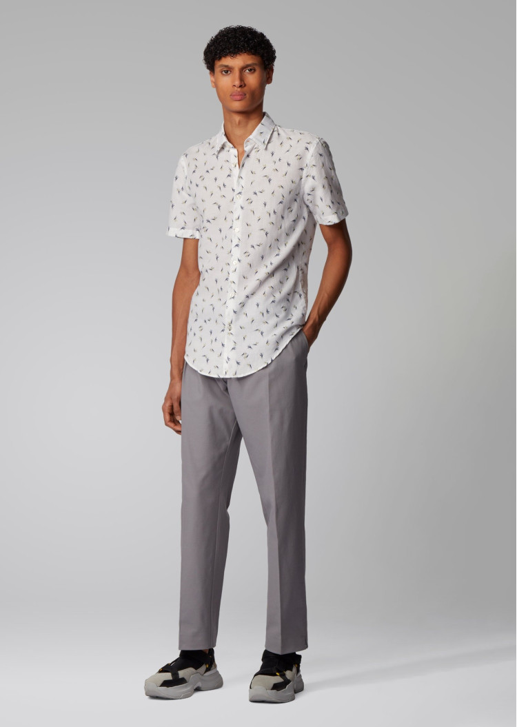 Сорочка повседневная с коротким рукавом Extra-slim fit для мужчин (462486), цвет Белый - №3