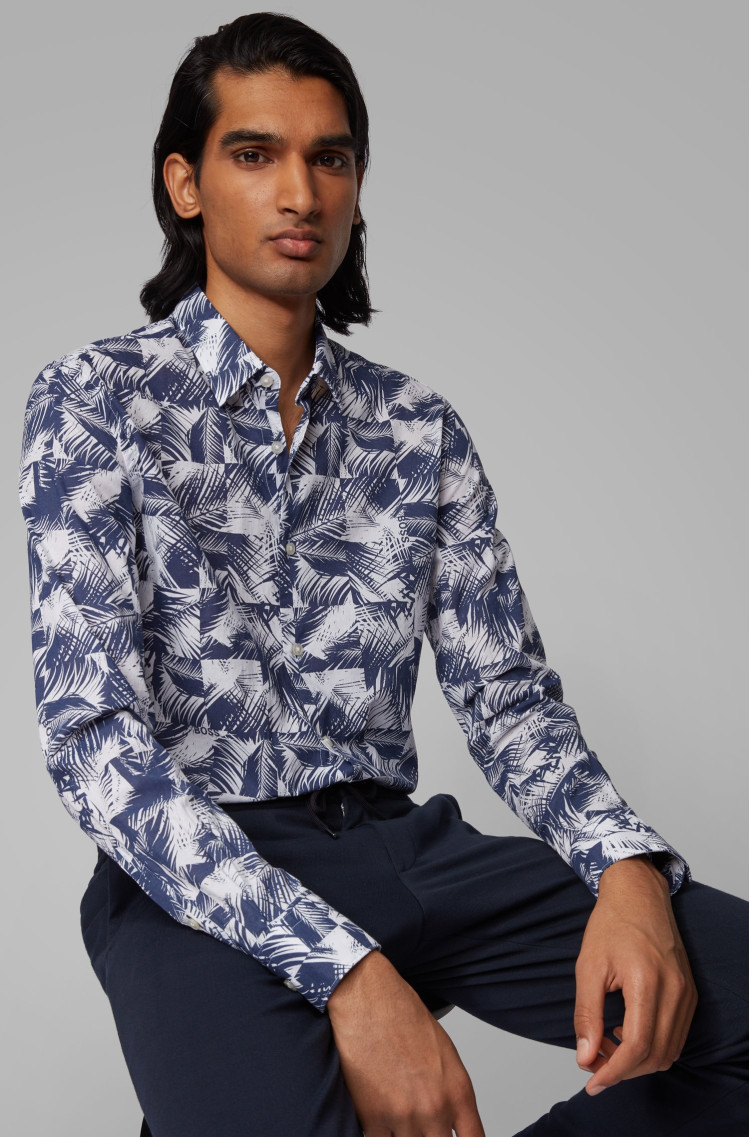 Сорочка повседневная Extra-slim fit для мужчин (462490), цвет Синий - №6