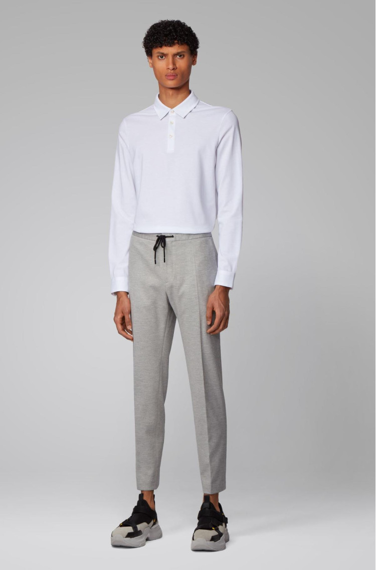 Поло з длинним рукавом Extra-slim fit для чоловіків (462495), колір Білий - №3