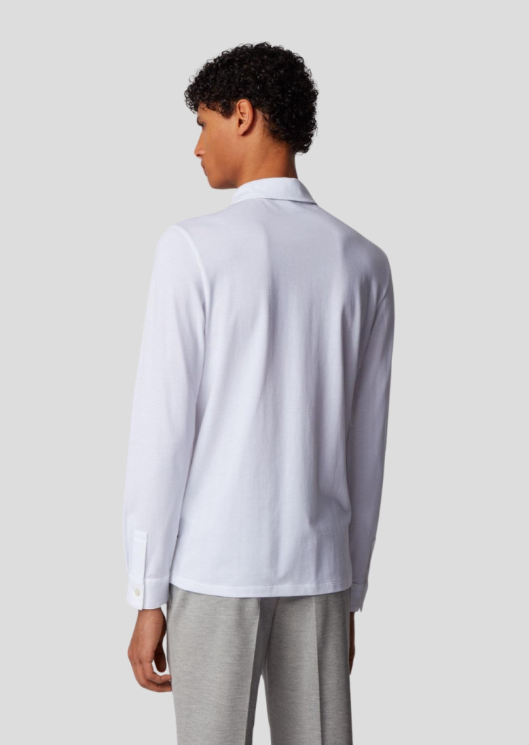 Поло з длинним рукавом Extra-slim fit для чоловіків (462495), колір Білий - №4