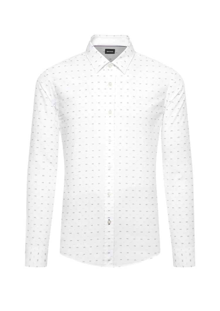 Сорочка повседневная Slim fit для мужчин (462500), цвет Белый - №1
