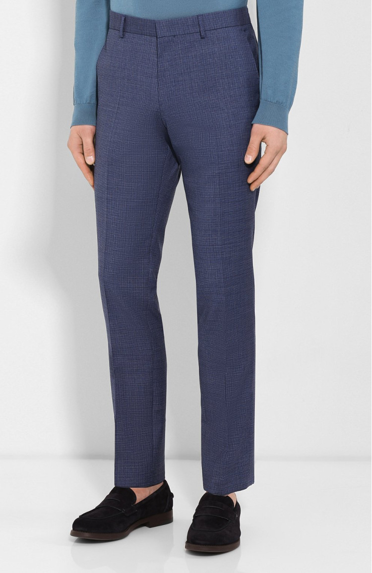 Брюки класичні Slim fit Середня для чоловіків (462509), колір Синій - №2