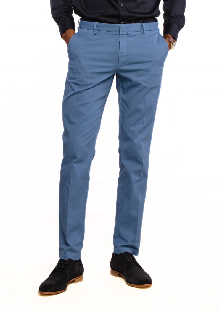 Брюки повседневные Slim Fit Низкая для мужчин (462519), цвет Синий - №2