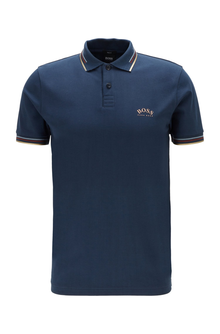 Поло спортивне Slim fit для чоловіків (462564), колір Синій - №1