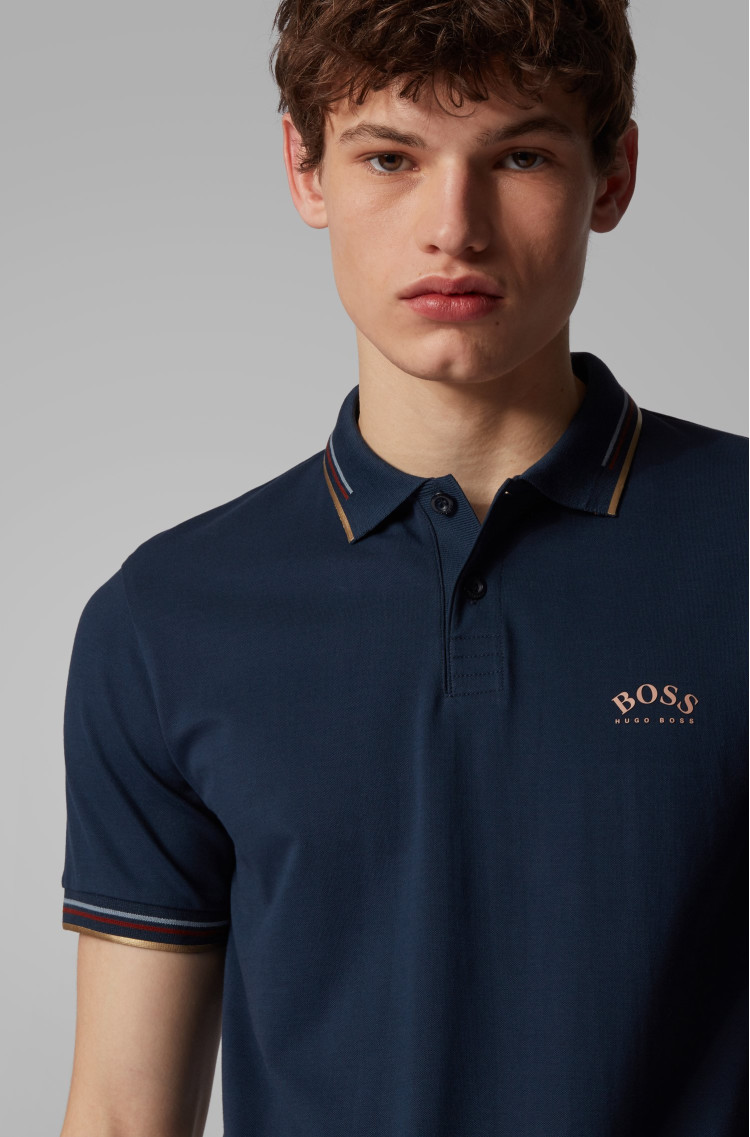 Поло спортивне Slim fit для чоловіків (462564), колір Синій - №4