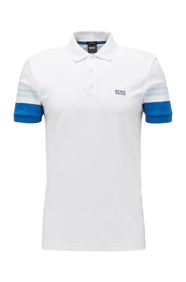 Поло спортивне Slim fit для чоловіків (462567), колір Білий - №1