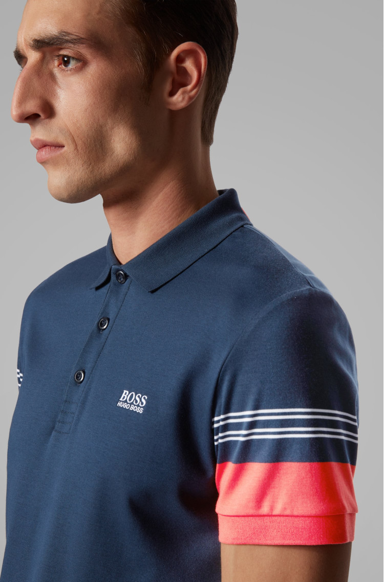 Поло спортивне Slim fit для чоловіків (462568), колір Синій - №3