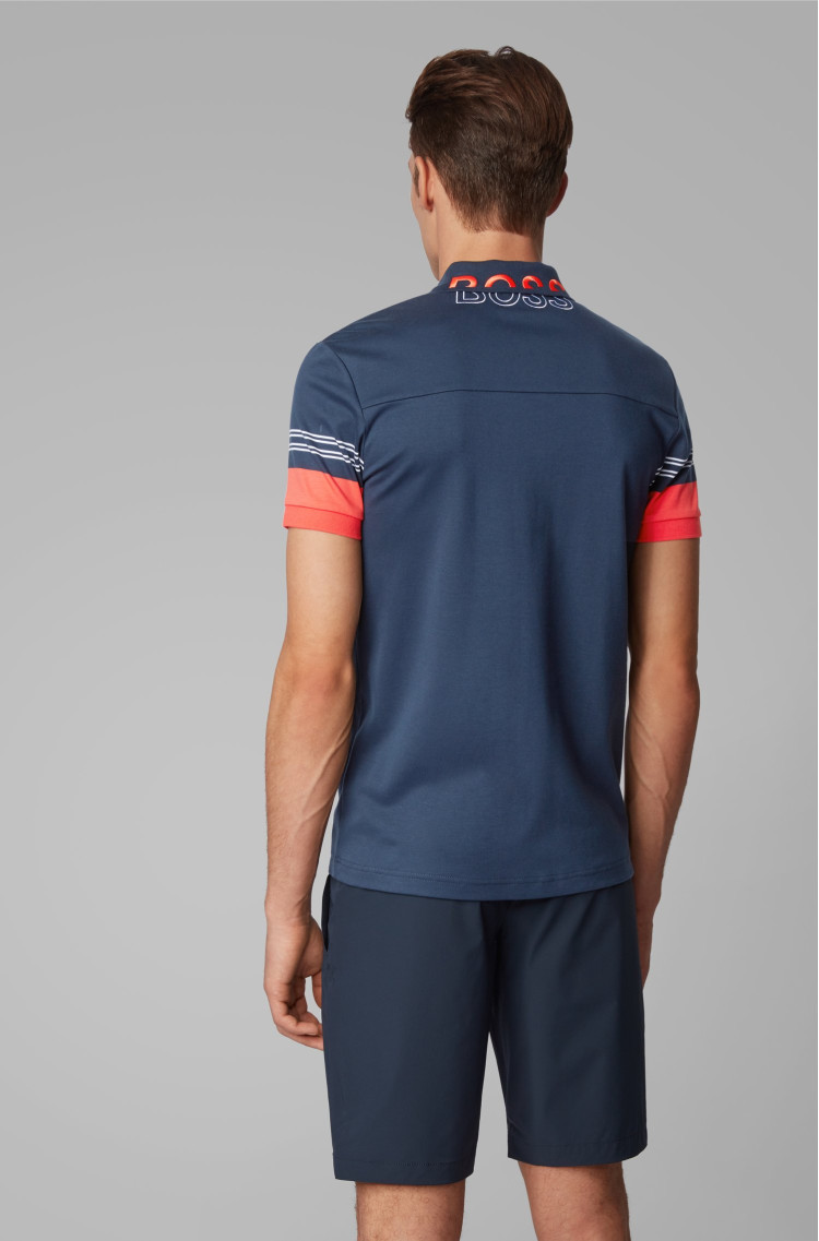 Поло спортивне Slim fit для чоловіків (462568), колір Синій - №5