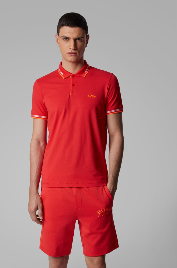 Поло спортивне Slim fit для чоловіків (462569), колір Червоний - №2