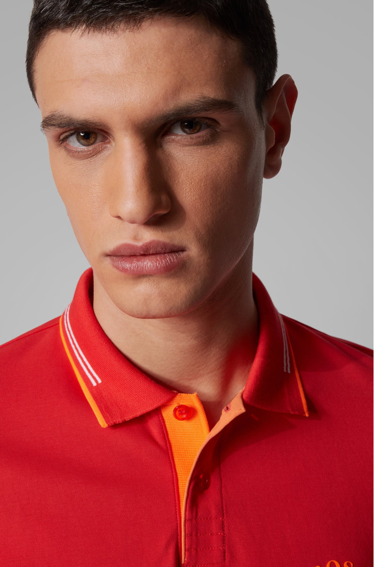 Поло спортивне Slim fit для чоловіків (462569), колір Червоний - №4