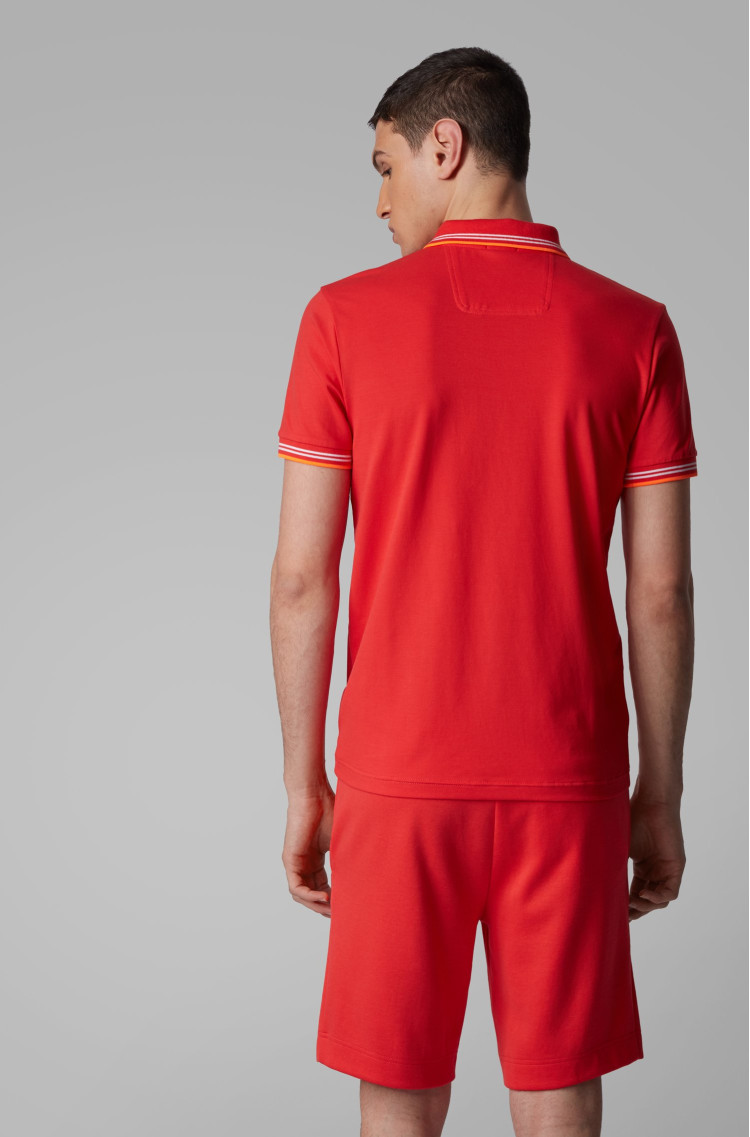Поло спортивне Slim fit для чоловіків (462569), колір Червоний - №5