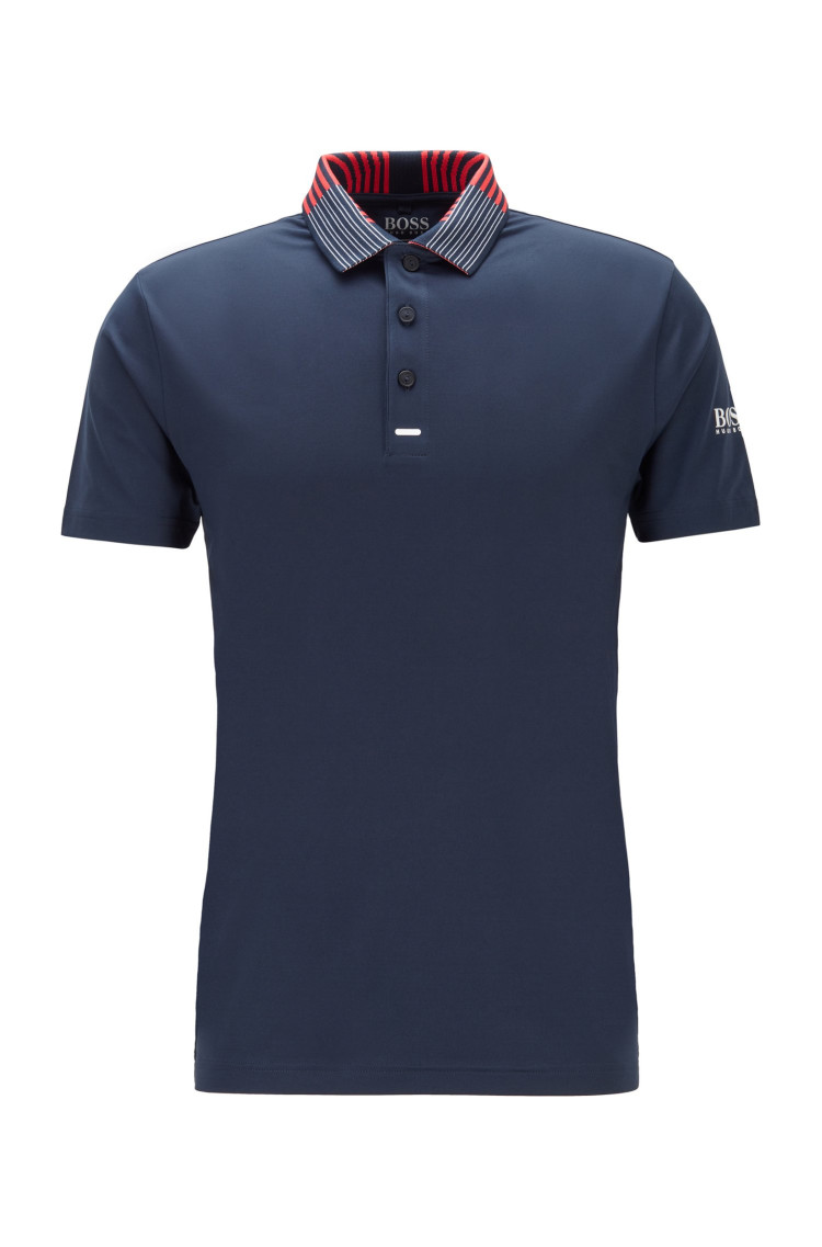 Поло спортивне Slim fit для чоловіків (462580), колір Синій - №1