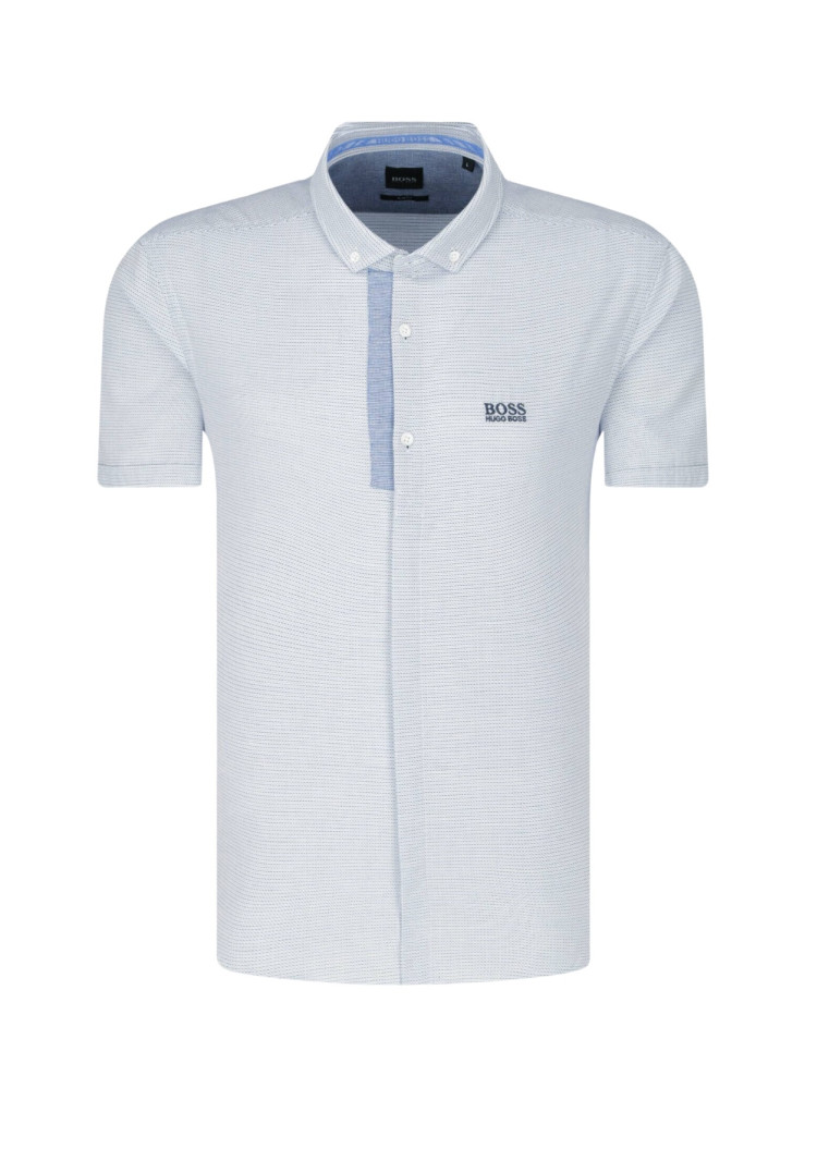 Сорочка повсякденна з коротким рукавом Slim fit для чоловіків (462637), колір Синій - №1